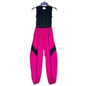 Weissman Hip Hop Dance Costume SA Jumpsuit Jogger Mesh Pink Black